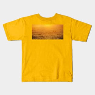 Sunrise Panoramic Spring background Kids T-Shirt